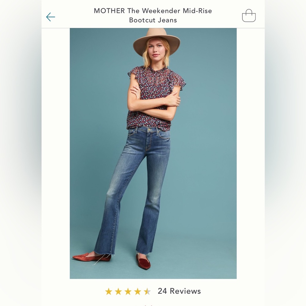 MOTHER The Weekender Fray Sz 30 NWT